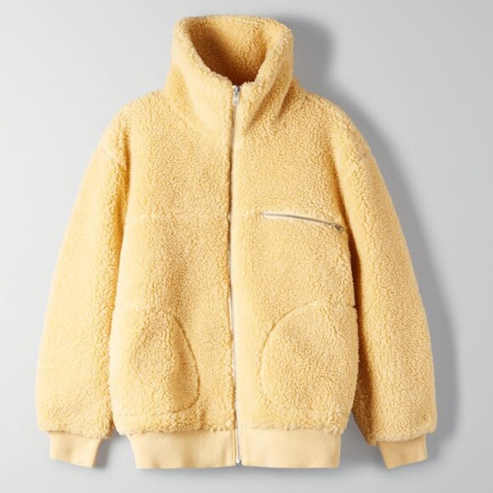 Aritzia Wilfred Free Zip-up Teddy Jacket, Size S
